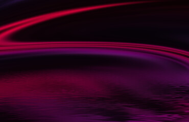 Dark abstract futuristic background. Neon lines glow. Neon lines, shapes. Multi-colored glow, blurry lights, bokeh. Empty stage background 3D illustration