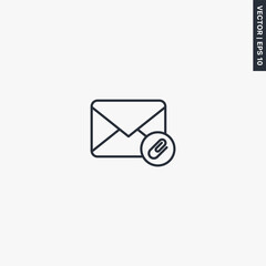 Assign email envelope, linear style sign for mobile concept and web design