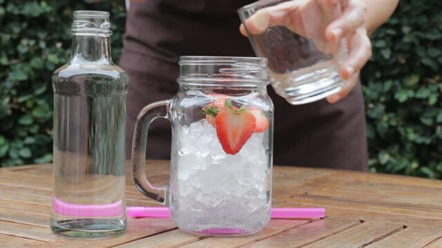 Strawberry infused water easy drink
