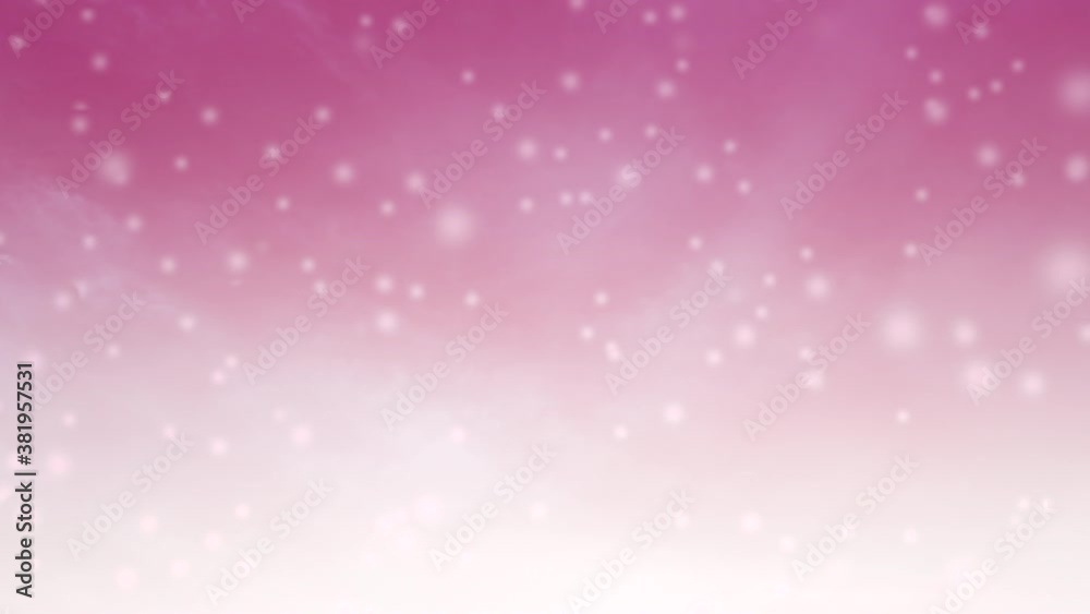 Poster intro animation with snow particle falling against pink abstract pattern background for opening , lo