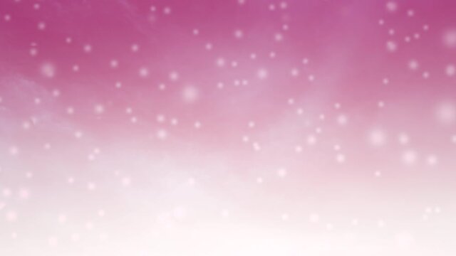 intro animation with snow particle falling against pink abstract pattern background for opening , logo, transition and title.