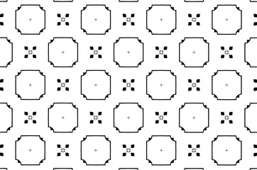 Ornament with elements of black and white colors.