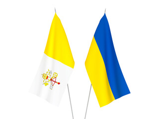 Ukraine and Vatican flags
