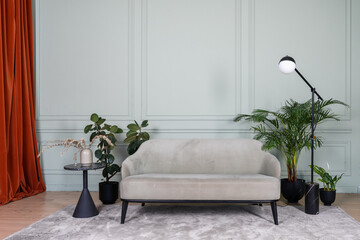 Modern interior design in contemporary living room