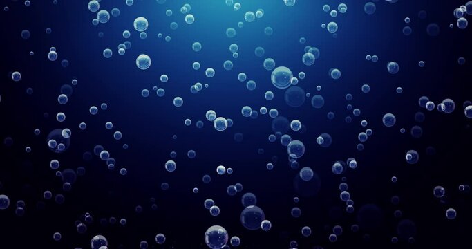 Air bubbles underwater going up, Loop