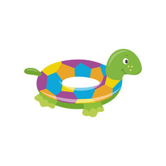 Inflatable swimming kids ring a flat cartoon isolated vector illustration