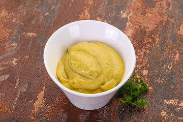 Mustard sauce in the bowl