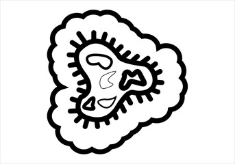 Símbolo de una bacteria sobre fondo blanco