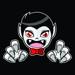 Cute Vampire Attack - Vector Illustration