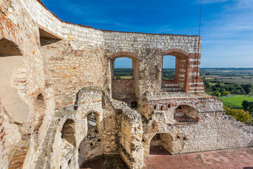 Janowiec Castle. Ancient ruins. Renaissance castle built in between 1508–1526. In Janowiec, Poland.