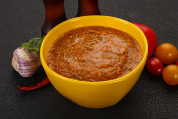 Famous Spanish gazpacho tomato soup