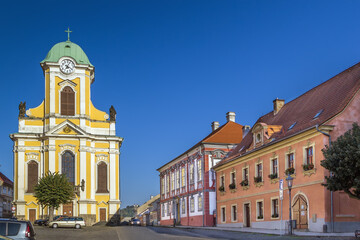 Fototapeta na wymiar Square in Ustek, Czech republic