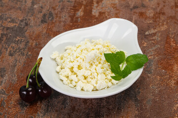 Fresh tasty curd in the bowl