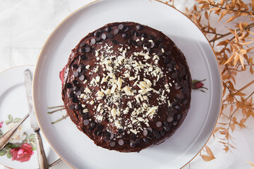 chocolate cake on a plate