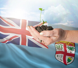 Fiji growth and new beginning. Green renewable energy and ecology concept