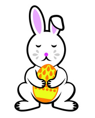 easter bunny holding an easter egg
