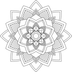 Easy Mandala coloring book simple and basic for beginners, seniors and children. Set of Mehndi flower pattern for Henna drawing and tattoo. Decoration in ethnic oriental, Indian style.