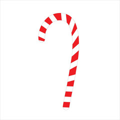 Christmas red with white lollipop - illustration isolated on white background. The symbol of a happy mood.