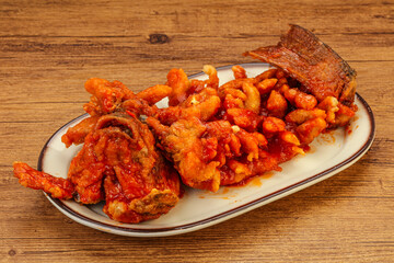 Chinese cuisine squirrel fish with sauce