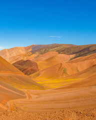 Fototapeta na wymiar Colored Mountains Landscape, La Rioja, Argentina