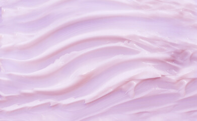 Pink texture cosmetic cream. Beauty creme smear, lotion, moisturizer smudge.