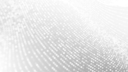 Dot white gray wave light technology texture background. Abstract big data digital concept. 3d rendering.