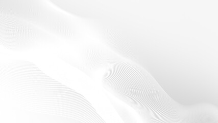 Dot white gray wave light technology texture background. Abstract big data digital concept. 3d rendering.
