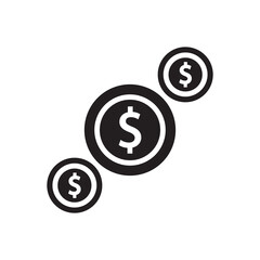 Coin currency dollar money icon sign symbol vector