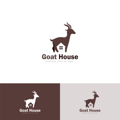 Goat House Logo Icon Design Vector, animal logo 