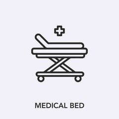 medical bed icon vector sign symbol