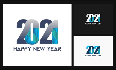 happy new year, 2021 concept geometric logo