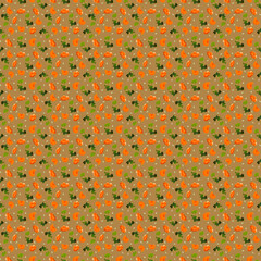 Pattern of pieces and slices of pumpkin.Pumpkin slice, slices,  branch and seeds.