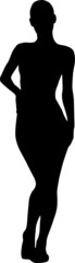 Woman silhouette black vector.