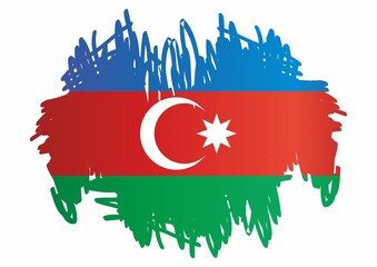 Flag of Azerbaijan, Republic of Azerbaijan. Bright, colorful vector illustration