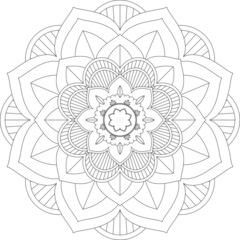 Easy Mandala coloring book simple and basic for beginners, seniors and children. Set of Mehndi flower pattern for Henna drawing and tattoo. Decoration in ethnic oriental, Indian style.