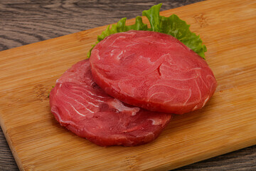 Raw tuna steak for grill