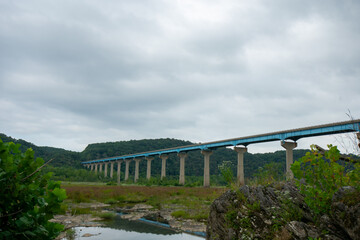 The Norman Wood Bridge Over the Susquehanna River on a Cloudy Sky