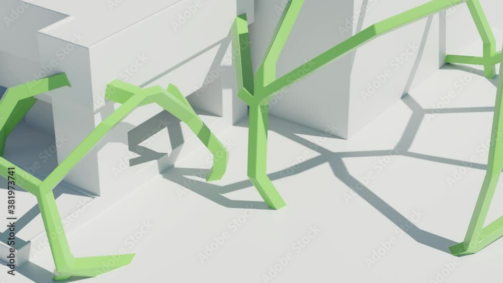 Poster 3d render of bright abstract architecture geometry. bright light with sharp shadows. minimalism.