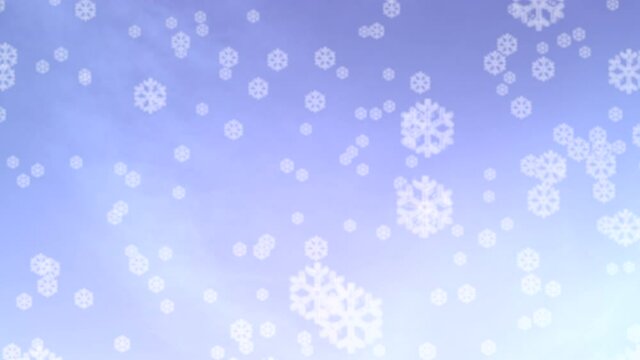 intro animation with  snow  falling for opening , logo, transition and title.