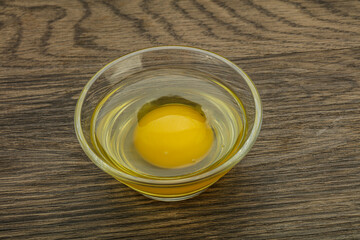 Raw Chicken egg in the bowl
