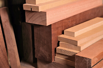 Pile of lumber varying types of wood