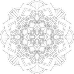 Easy Mandala coloring book simple and basic for beginners, seniors and children. Set of Mehndi flower pattern for Henna drawing and tattoo. Decoration in ethnic oriental, Indian style.