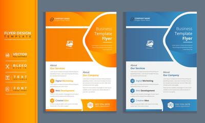 corporate business flyer design template.