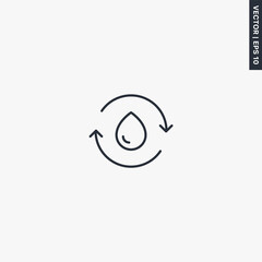 Oil drop, linear style sign for mobile concept and web design