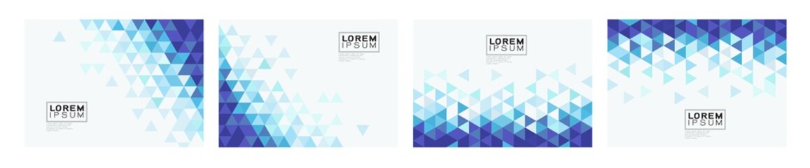Set of colorful gradient triangle on white background with space. Modern background for business or technology presentation. vector illustration