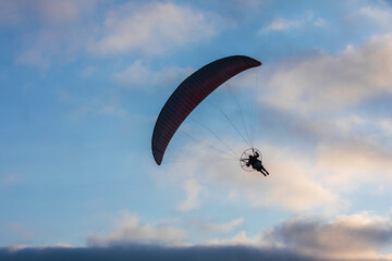 Flyer in the blue sky