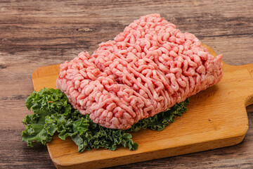 Raw pork minced meat for cooking