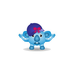 Funny cartoon character with a bow on head © Yanto Budiono Nurhidayat/Wirestock