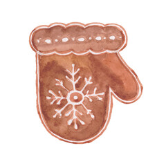 Hand drawn watercolor gingerbread cookies