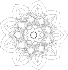 Easy Mandala coloring book simple and basic for beginners, seniors and children. Set of Mehndi flower pattern for Henna drawing and tattoo. Decoration in ethnic oriental, Indian style.